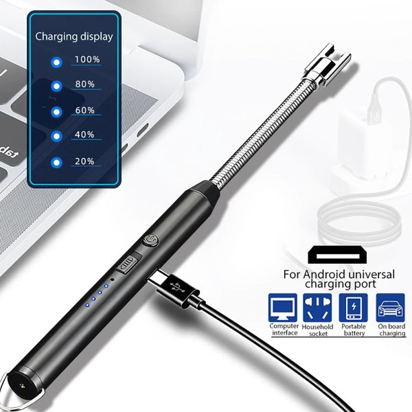 Alternative view of 360° Outdoor Kitchen Lighter Usb Rechargeable Portable Electronic Arc Lighter