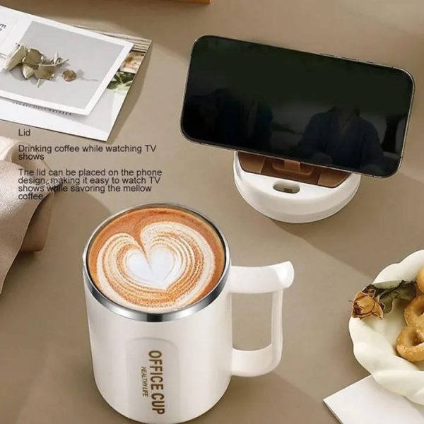 Alternative view of Stainless Steel Coffee Mug | Insulated | Anti‑Slip Bottom | With Spoon | Office & Home Use