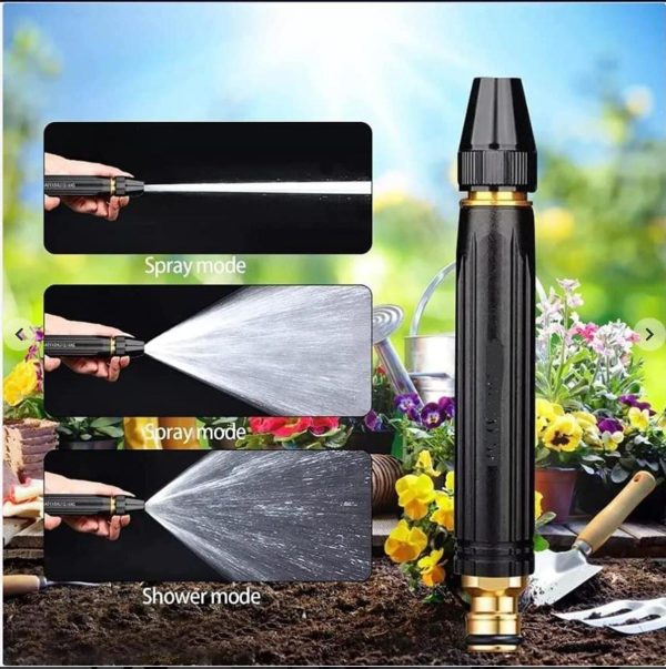 High Pressure Metal Brass Adjustable Nozzle Water Spray Gun – Heavy-Duty Garden & Car Wash Cleaning Tool