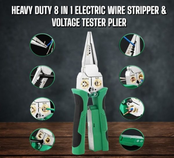 8-in-1 Wire Stripper & Voltage Tester – Multi-Purpose Electrical Tool for Professionals