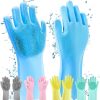 Silicone Washing Full Finger Gloves - For Home (Random Colors)