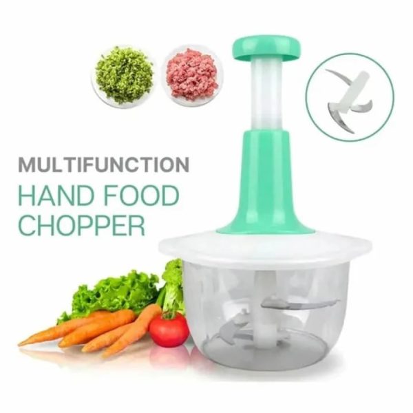 Alternative view of 1.5L Manual Food Chopper – Speedy Hand Press Vegetable & Fruit Cutter - Plastic Body (Random Color)