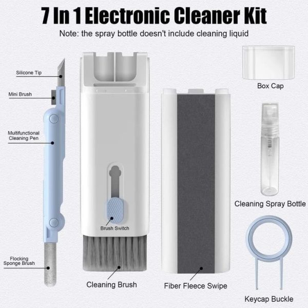 Alternative view of 7 in 1 Computer Keyboard Cleaner Brush Kit – Multi-Function Earphone Cleaning Pen & Keycap Puller Tool Set