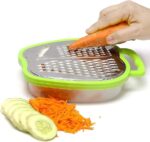 3-in-1 Cheese Grater with Storage Container, 3 Blades, Non-Stick Coating, Fruit & Vegetable Slicer Peeler-1Pc - Image 3