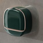 1Pc Wall Mounted Soap Holder With Drain Tray | Stylish Soap Dish Holder Waterproof For Kitchen and Bathroom (Random color) - Image 3