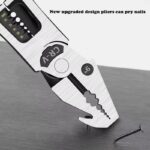 Heavy Duty 9 In 1 Multi Function Pliers Nail Pry Wire Stripper Cutter CR V Steel Professional Tool - Image 3
