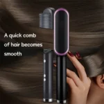 Electric Hair Straightening & Curling Comb/Brush - Dual-Purpose Professional Hair Styler, Non-Damaging Splint, | 2 in 1 Hair Straightener | ( Random Color ) - Image 9