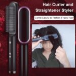 Electric Hair Straightening & Curling Comb/Brush - Dual-Purpose Professional Hair Styler, Non-Damaging Splint, | 2 in 1 Hair Straightener | ( Random Color ) - Image 3