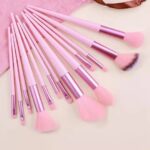 13 Pieces Soft Fluffy Makeup Brush Set - Cosmetics Brush Set - Makeup Brush Kit - Blush and Powder Brushes - Makeup Brushes for Foundation - Pink Color - Without Box - Image 4