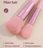 13 Pieces Soft Fluffy Makeup Brush Set - Cosmetics Brush Set - Makeup Brush Kit - Blush and Powder Brushes - Makeup Brushes for Foundation - Pink Color - Without Box - Image 6